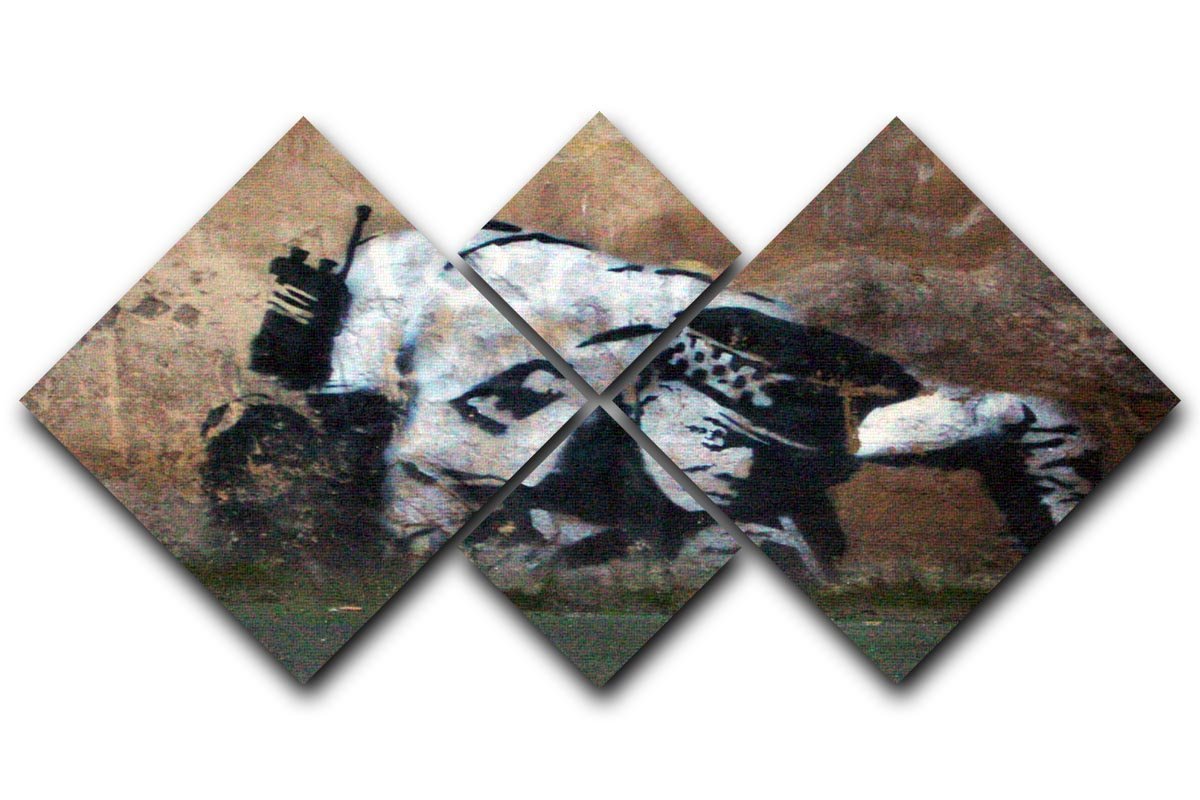Banksy Snorting Policeman 4 Square Multi Panel Canvas  - Canvas Art Rocks - 1