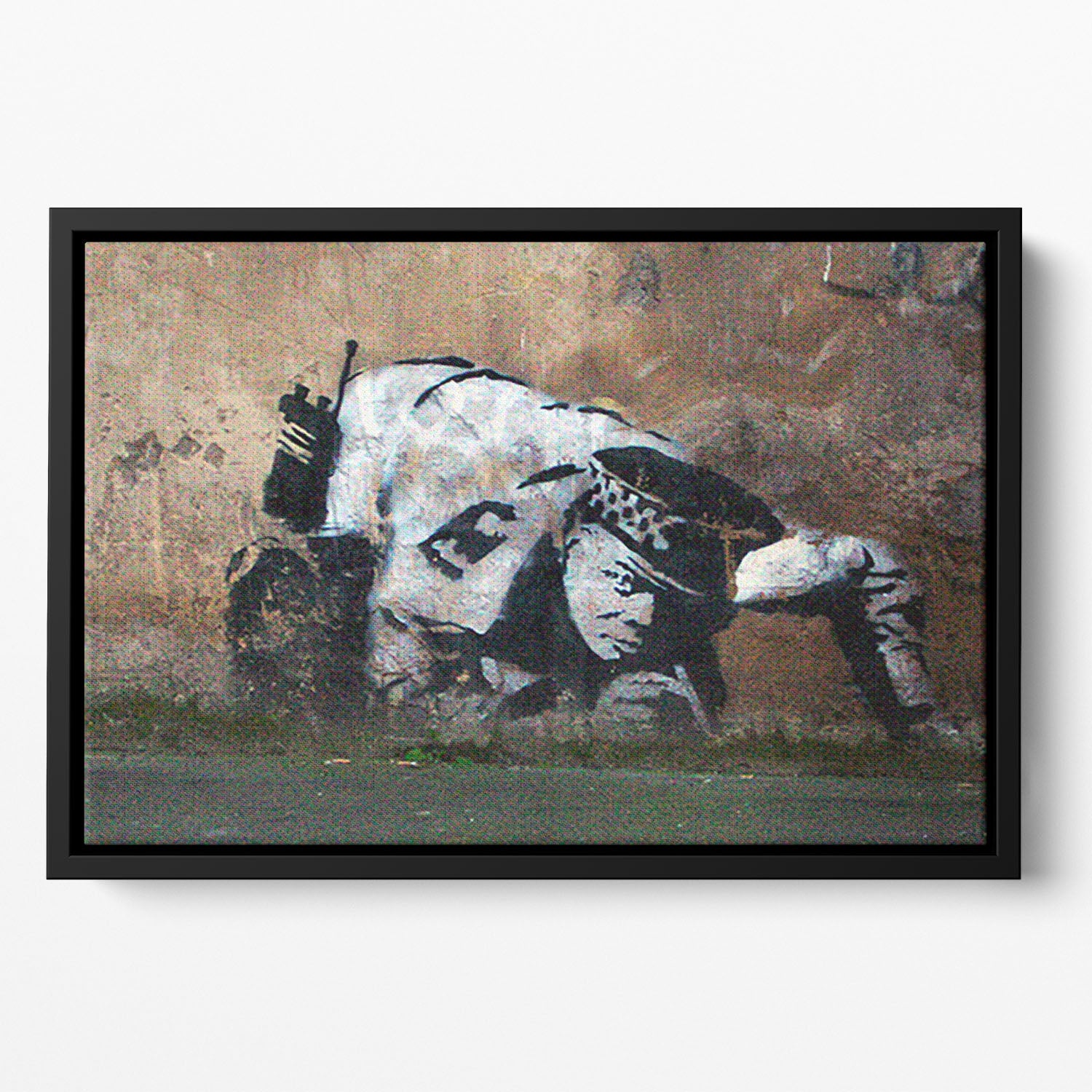 Banksy Snorting Policeman Floating Framed Canvas
