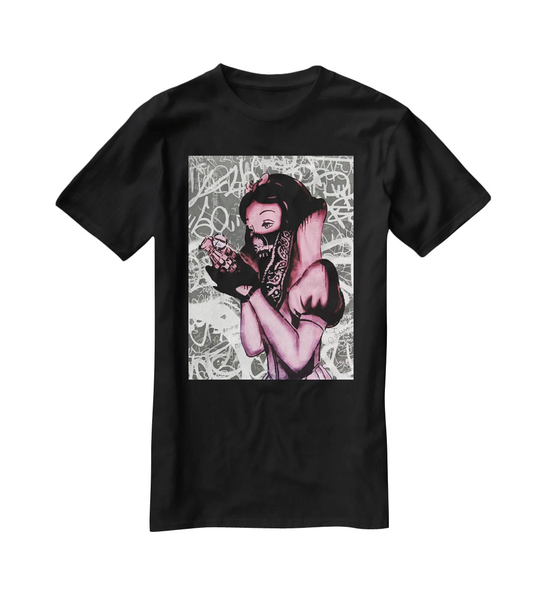 Banksy Snow White Grenade T-Shirt - Canvas Art Rocks - 1