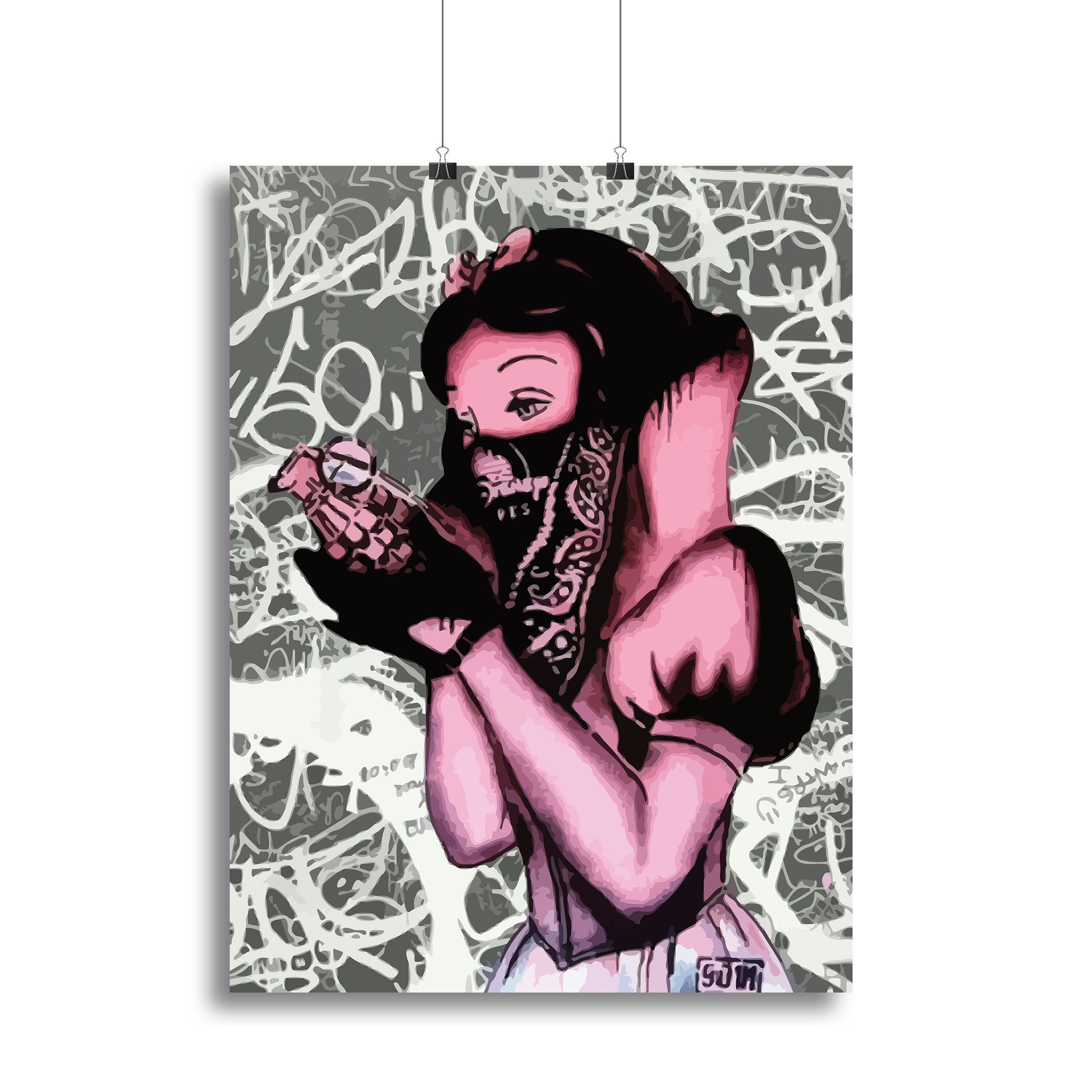 Banksy Snow White Grenade Canvas Print or Poster