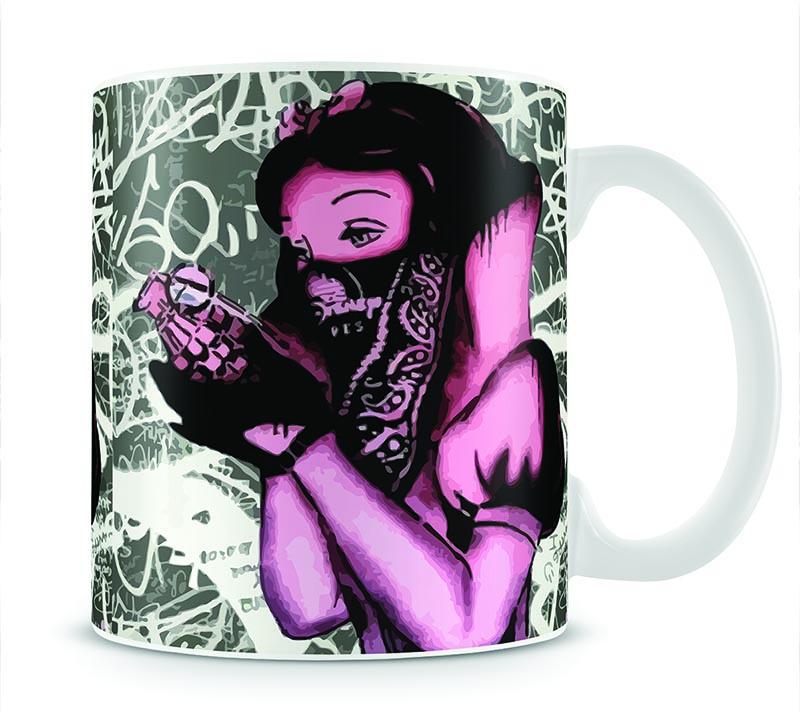 Banksy Snow White Grenade Mug - Canvas Art Rocks - 1