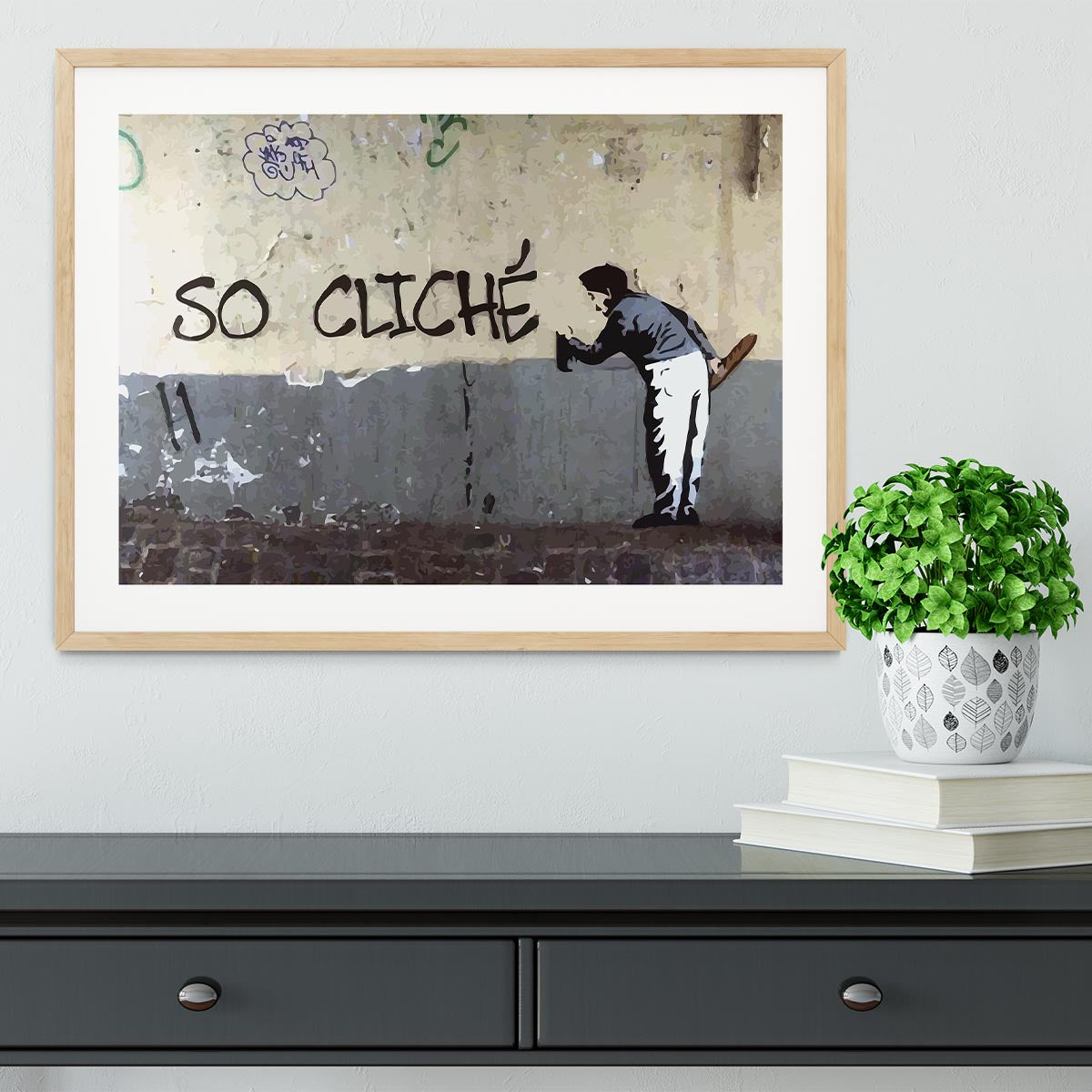 Banksy So Cliche Framed Print - Canvas Art Rocks - 3