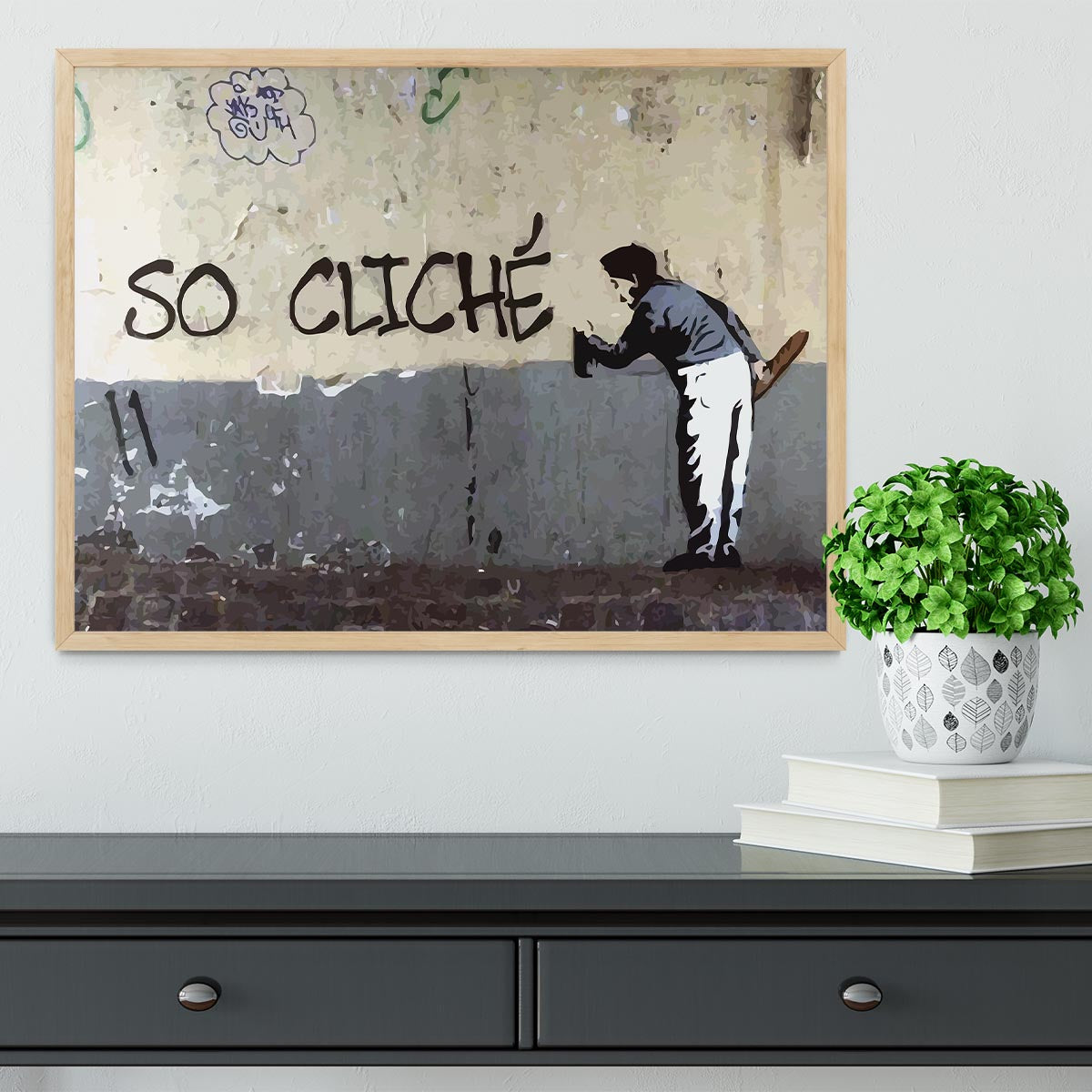 Banksy So Cliche Framed Print - Canvas Art Rocks - 4