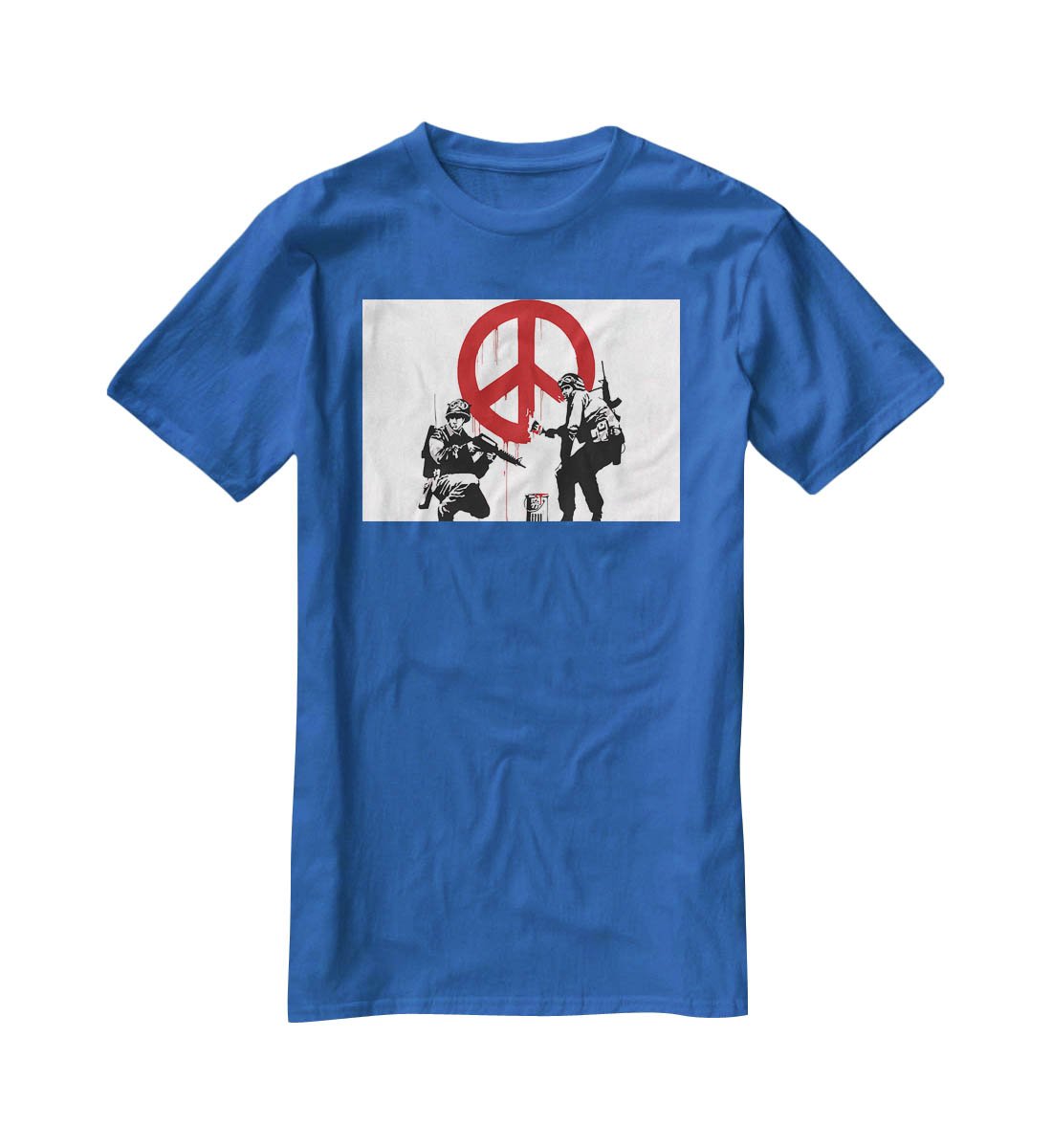 Banksy Soldiers Painting CND Sign T-Shirt - Canvas Art Rocks - 2