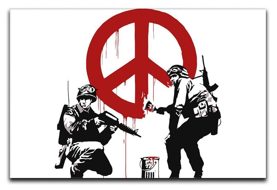 Banksy Soldiers Painting CND Sign Canvas Print or Poster  - Canvas Art Rocks - 1