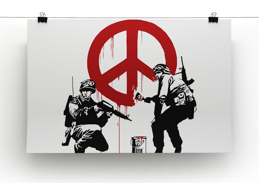 Banksy Soldiers Painting CND Sign Canvas Print or Poster - Canvas Art Rocks - 2
