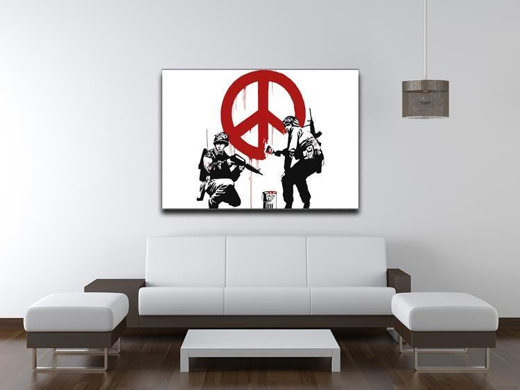 Banksy Soldiers Painting CND Sign Canvas Print or Poster - Canvas Art Rocks - 4
