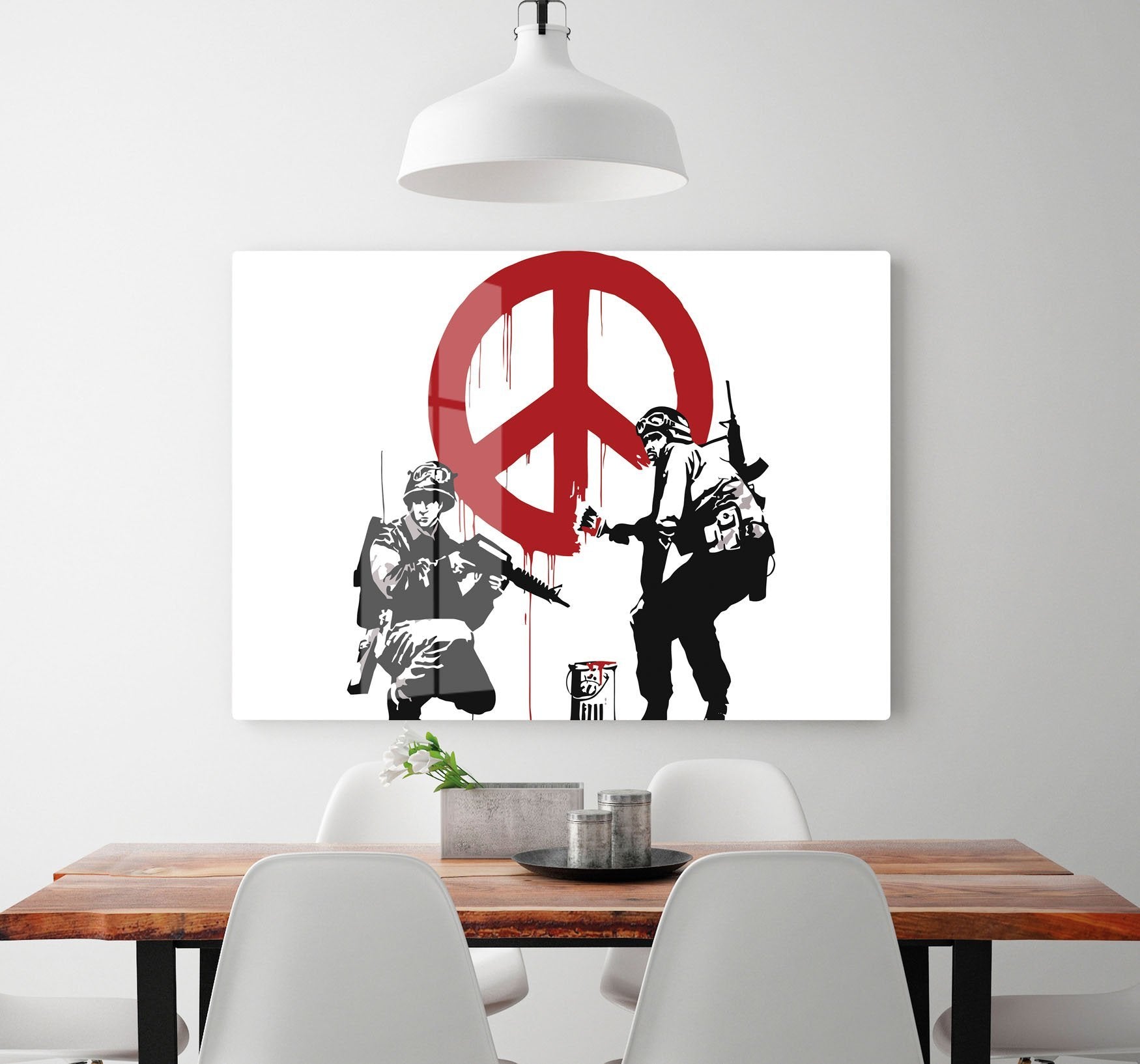 Banksy Soldiers Painting CND Sign HD Metal Print
