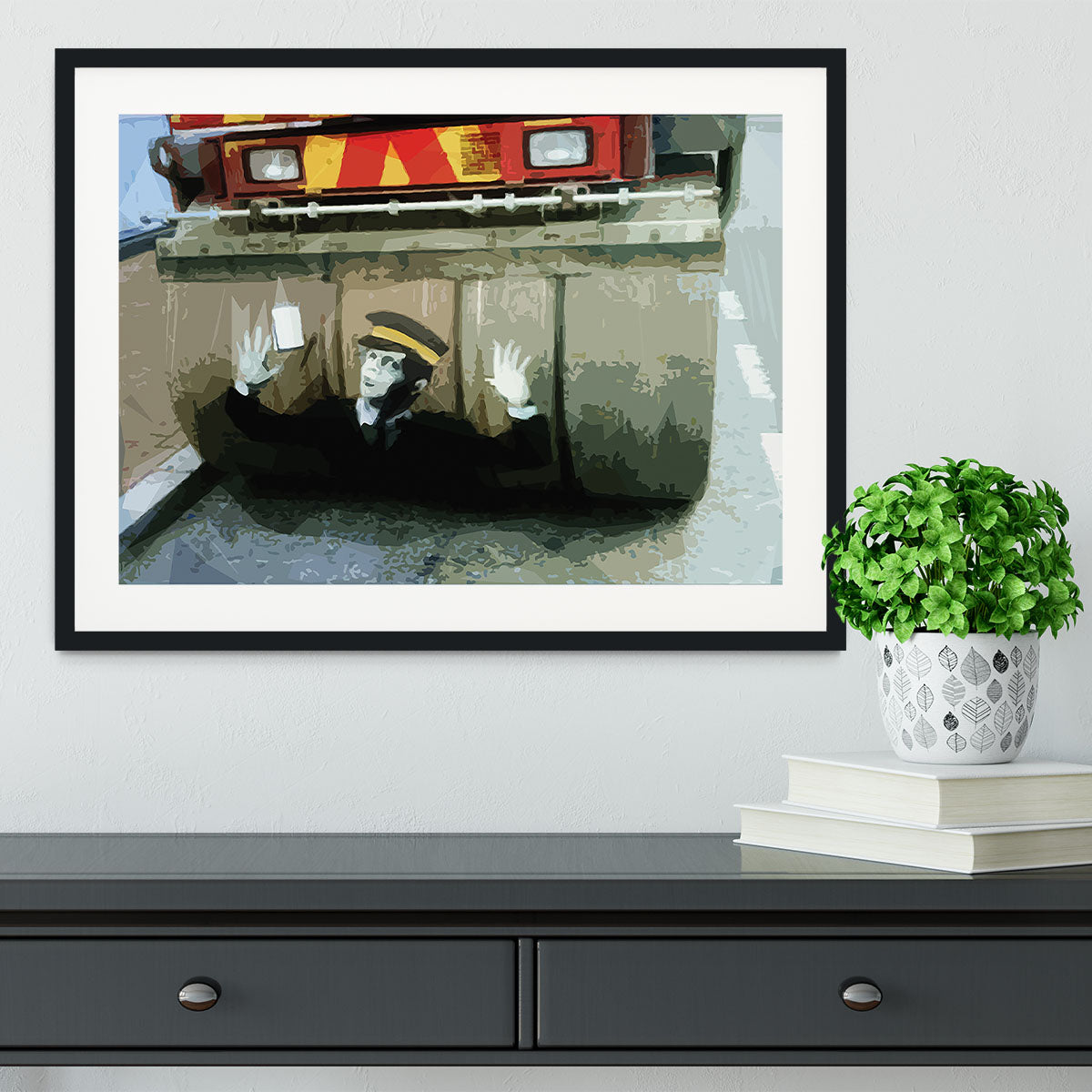 Banksy Steamroller Traffic Warden London Framed Print - Canvas Art Rocks - 1