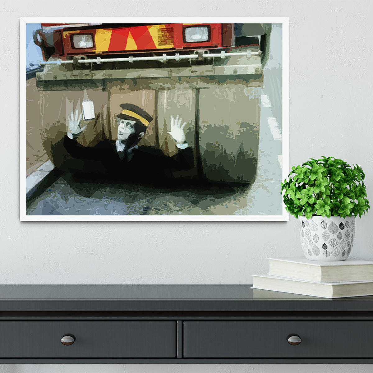 Banksy Steamroller Traffic Warden London Framed Print - Canvas Art Rocks -6