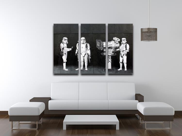 Banksy Stormtroopers Filming Oscars 3 Split Panel Canvas Print - Canvas Art Rocks - 4