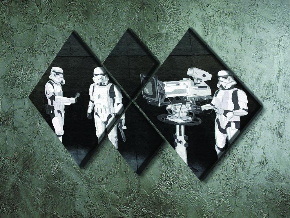 Banksy Stormtroopers Filming Oscars 4 Square Multi Panel Canvas - Canvas Art Rocks - 2
