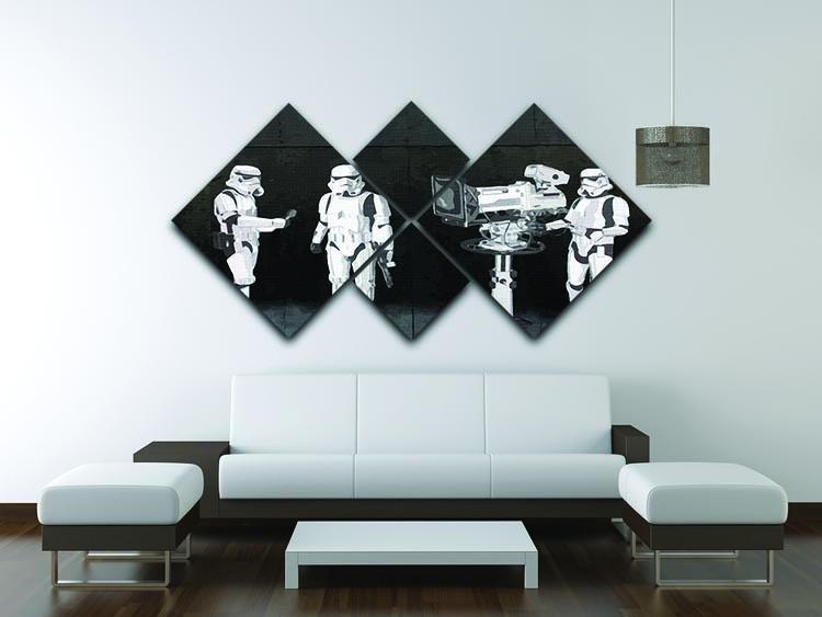 Banksy Stormtroopers Filming Oscars 4 Square Multi Panel Canvas - Canvas Art Rocks - 3