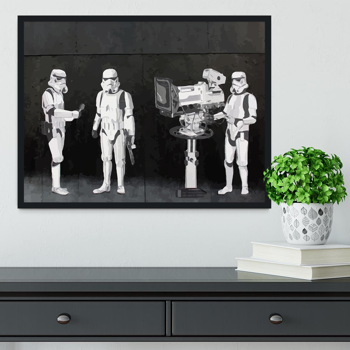 Banksy Stormtroopers Filming Oscars Framed Print - Canvas Art Rocks - 2
