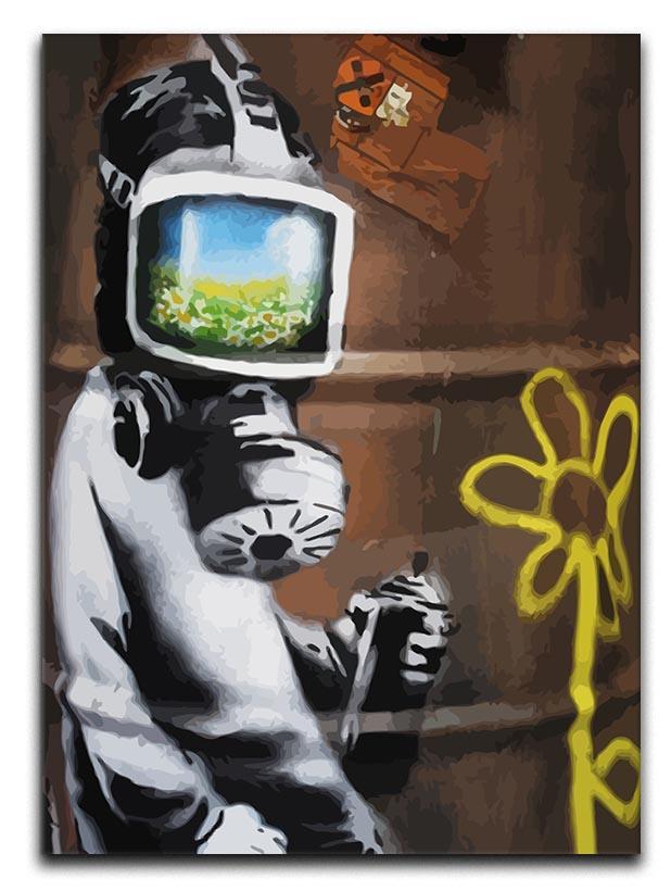 Banksy Sunflower Field Gas Mask Canvas Print or Poster  - Canvas Art Rocks - 1