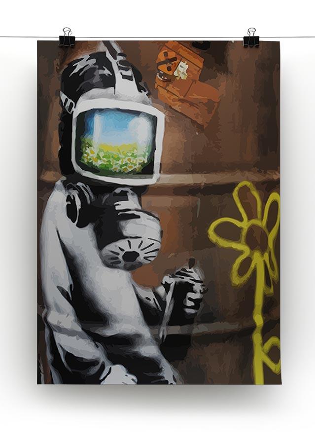 Banksy Sunflower Field Gas Mask Canvas Print or Poster - Canvas Art Rocks - 2