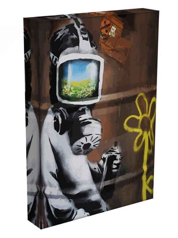 Banksy Sunflower Field Gas Mask Canvas Print or Poster - Canvas Art Rocks - 3