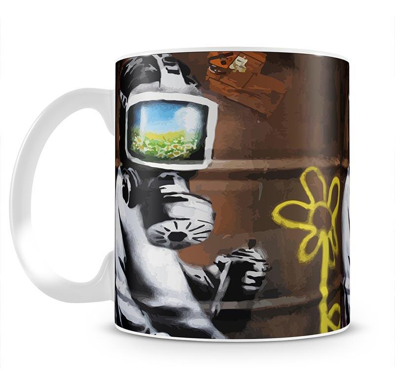 Banksy Sunflower Field Gas Mask Mug - Canvas Art Rocks - 4