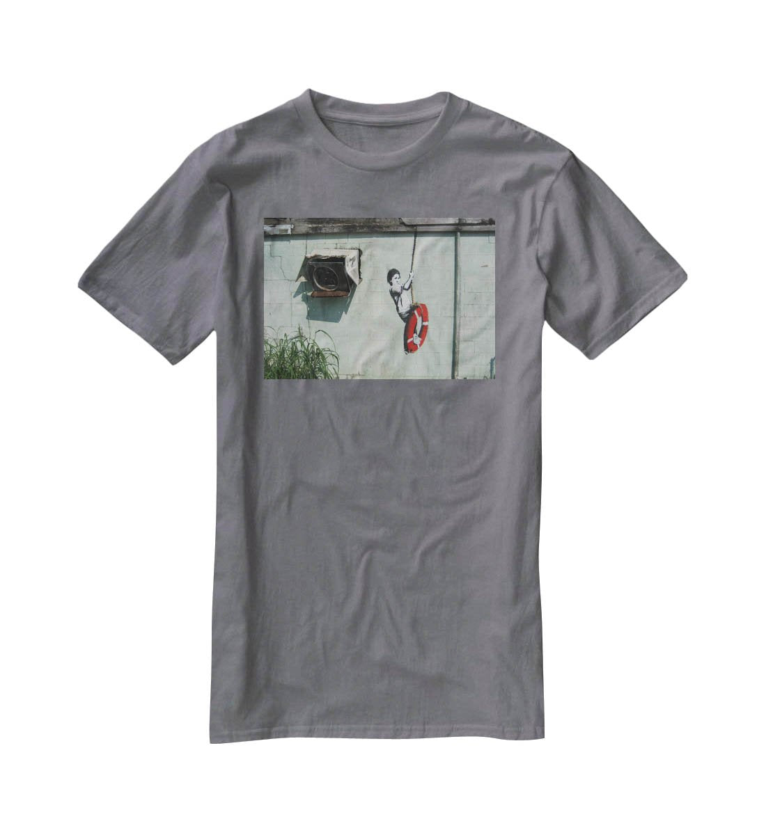 Banksy Swing Boy T-Shirt - Canvas Art Rocks - 3