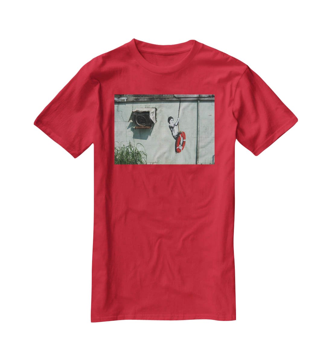 Banksy Swing Boy T-Shirt - Canvas Art Rocks - 4