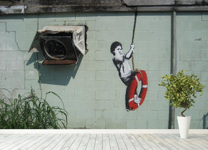 Banksy Swing Boy Wall Mural Wallpaper - Canvas Art Rocks - 4