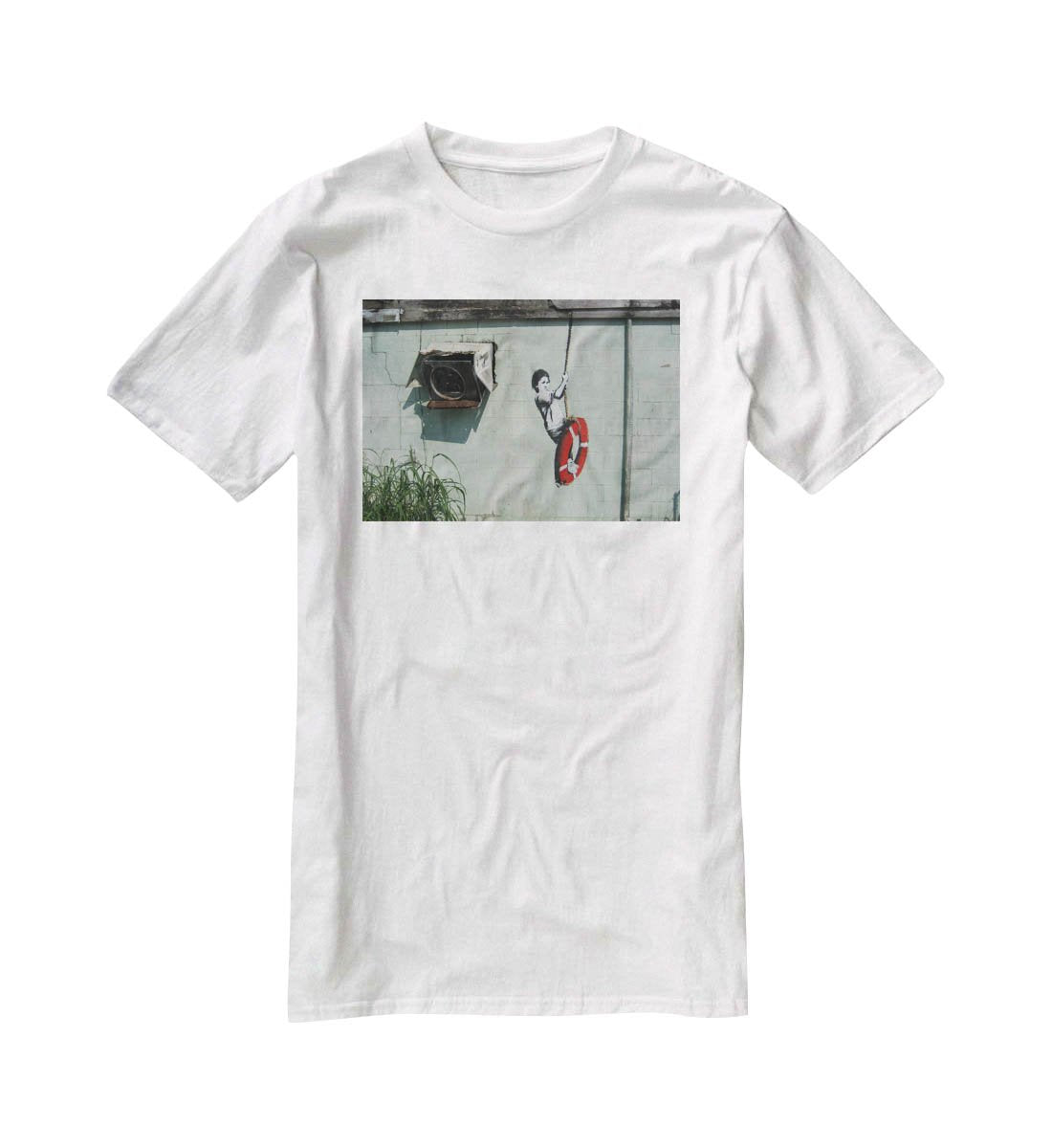 Banksy Swing Boy T-Shirt - Canvas Art Rocks - 5