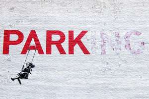 Banksy Swing Girl Wall Mural Wallpaper - Canvas Art Rocks - 1