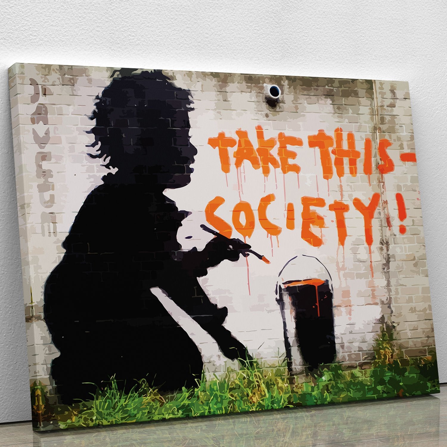 Banksy Take This Society Canvas Print or Poster
