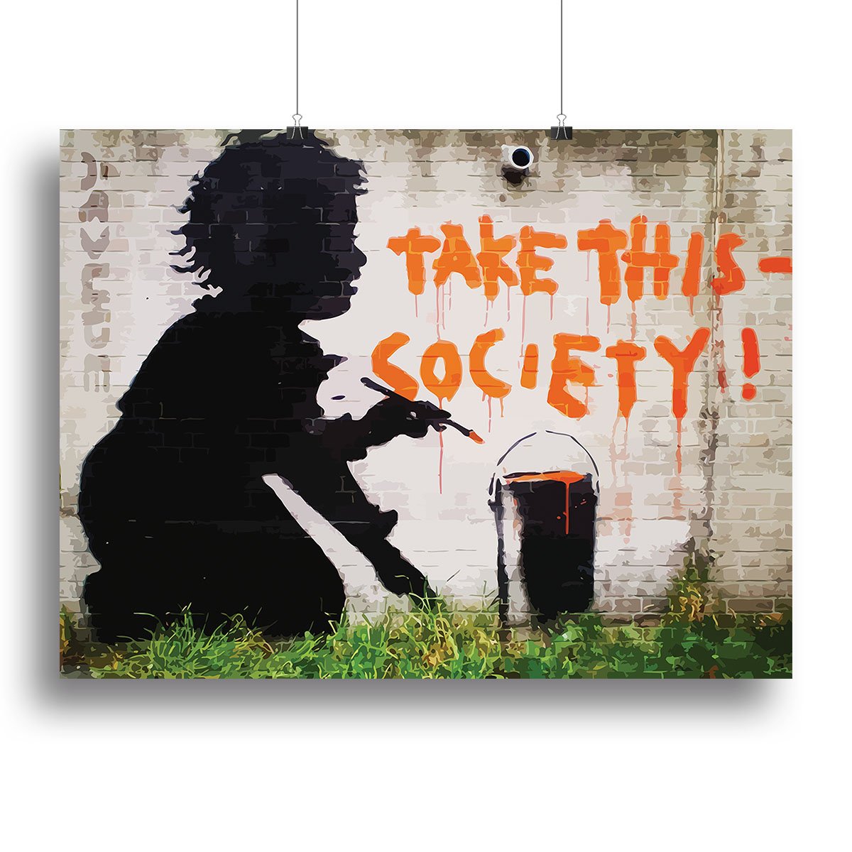 Banksy Take This Society Canvas Print or Poster