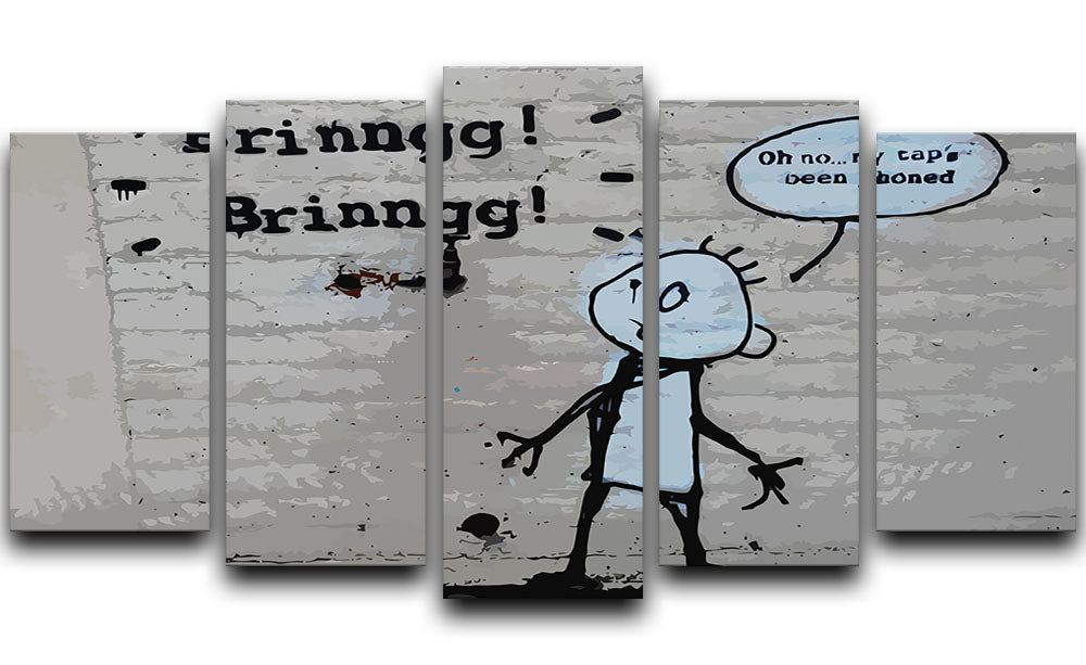 Banksy Tap Phoned 5 Split Panel Canvas - Canvas Art Rocks - 1