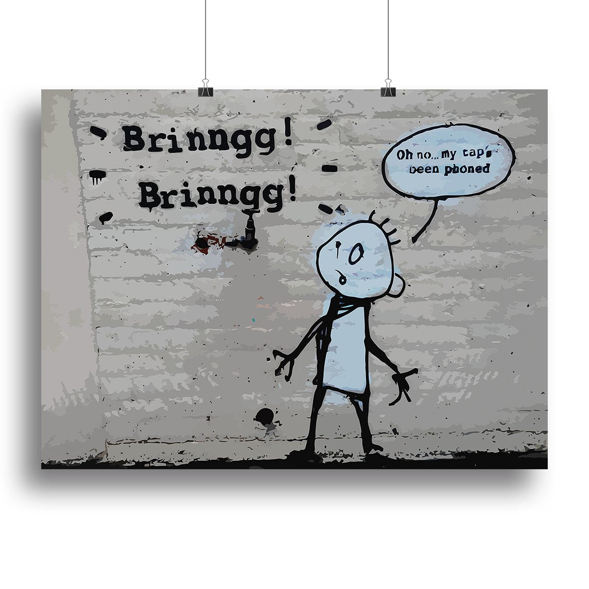 Banksy Tap Phoned Canvas Print or Poster