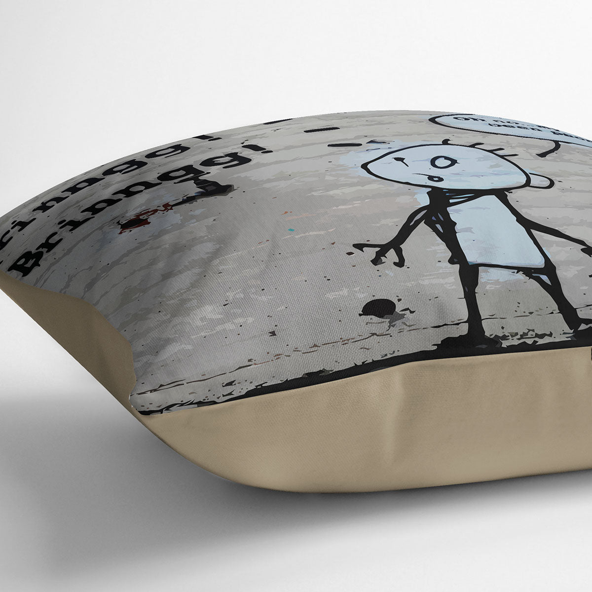 Banksy Tap Phoned Cushion - Canvas Art Rocks - 2