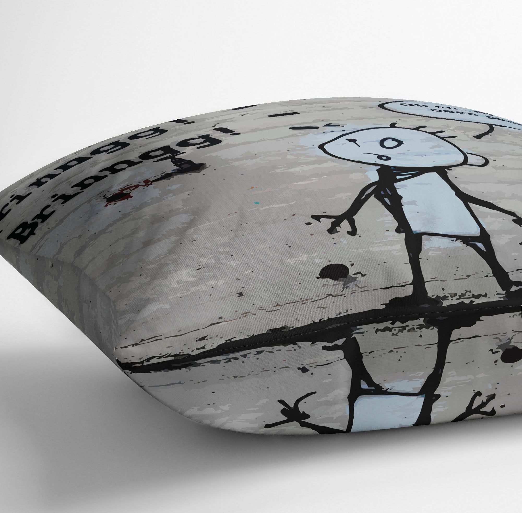 Banksy Tap Phoned Cushion - Canvas Art Rocks - 3