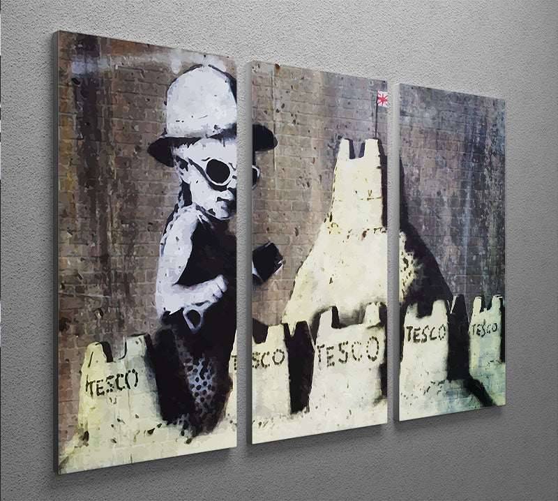 Banksy Tesco Sandcastle 3 Split Panel Canvas Print - Canvas Art Rocks - 2