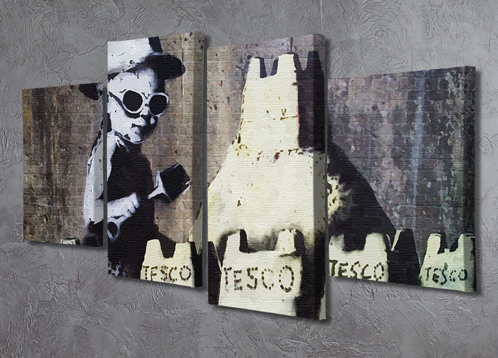Banksy Tesco Sandcastle 4 Split Panel Canvas - Canvas Art Rocks - 2