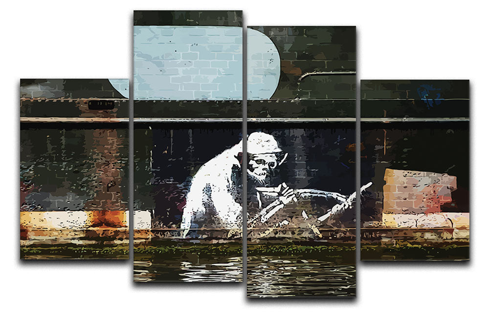 Banksy The Grim Reaper Bristol 4 Split Panel Canvas - Canvas Art Rocks - 1