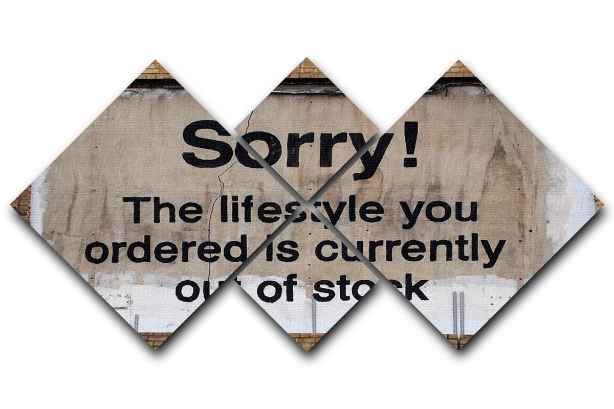 Banksy The Lifestyle You Ordered 4 Square Multi Panel Canvas  - Canvas Art Rocks - 1