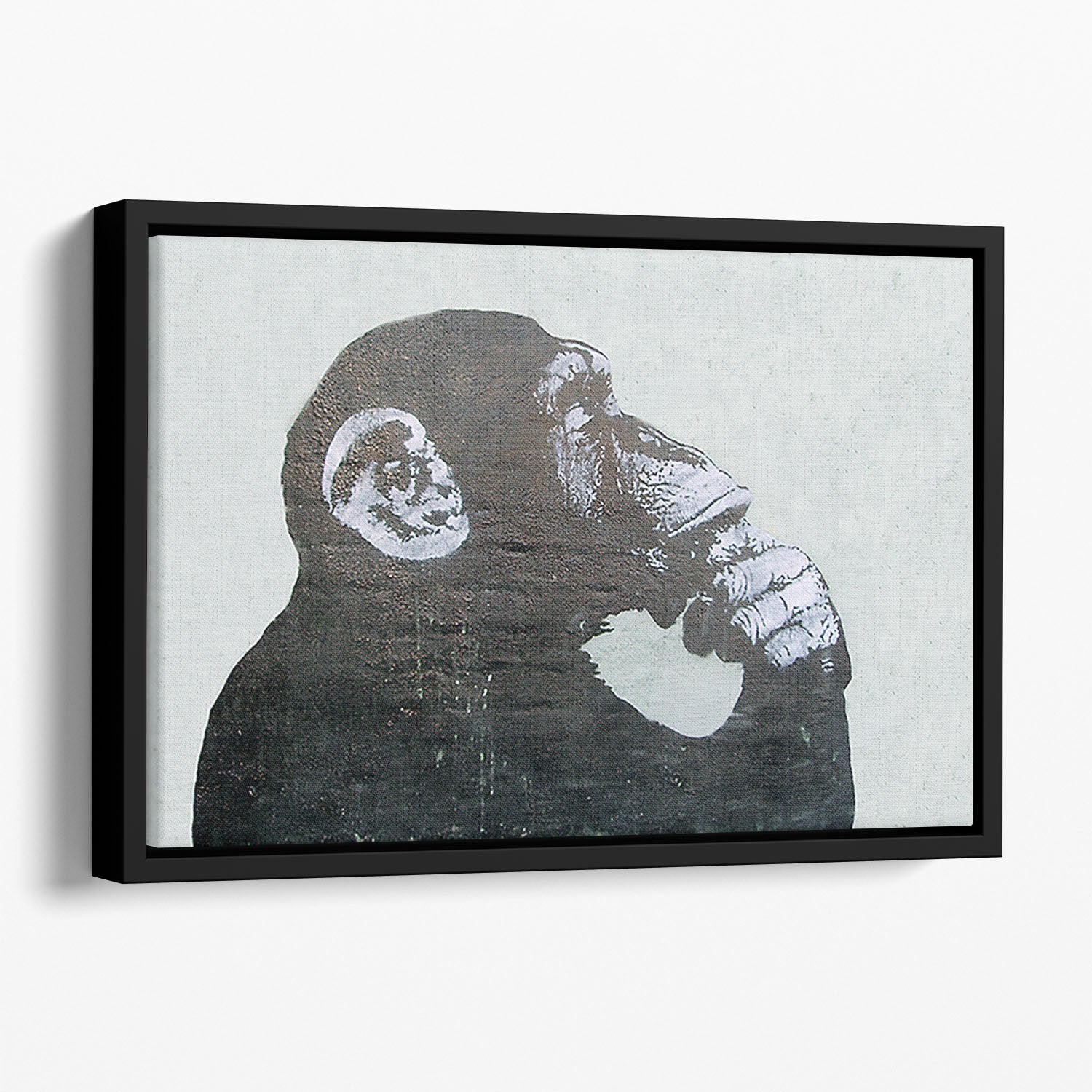 Banksy The Thinker Monkey Floating Framed Canvas