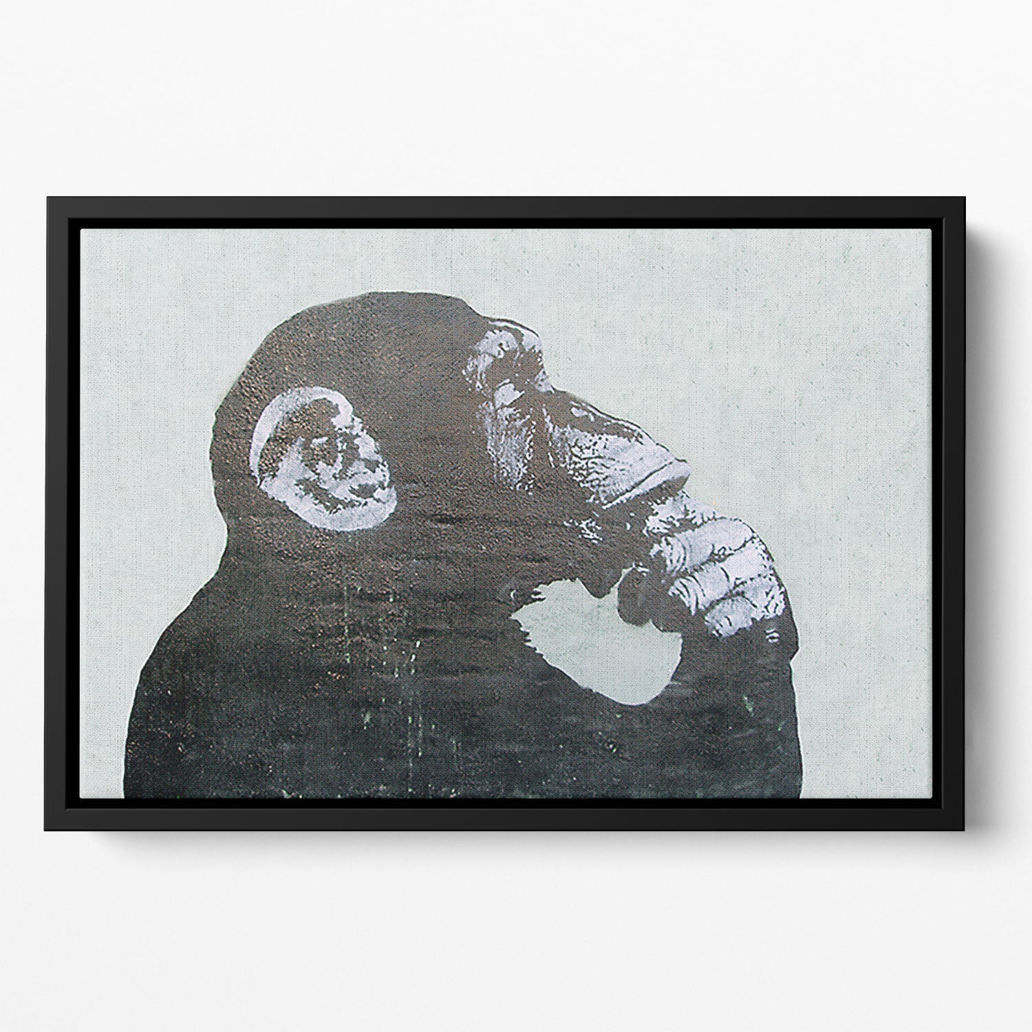 Banksy The Thinker Monkey Floating Framed Canvas