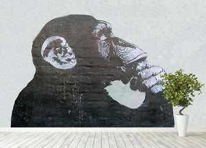 Banksy The Thinker Monkey Wall Mural Wallpaper - Canvas Art Rocks - 4