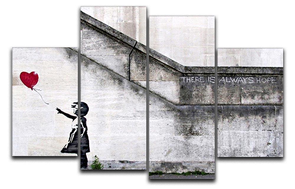 Banksy There is Always Hope 4 Split Panel Canvas  - Canvas Art Rocks - 1