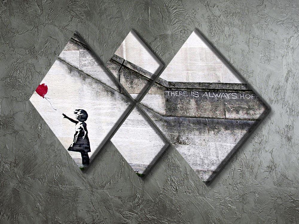 Banksy There is Always Hope 4 Square Multi Panel Canvas - Canvas Art Rocks - 2