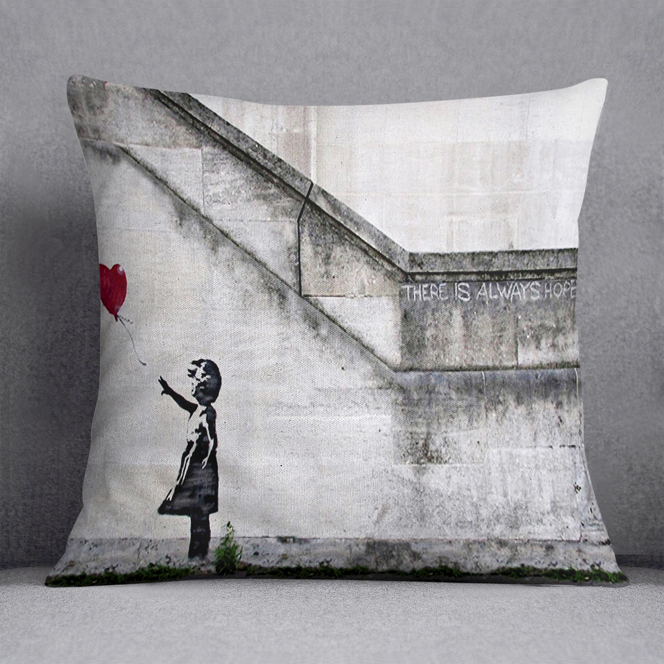 Banksy There is Always Hope Cushion - Canvas Art Rocks - 1
