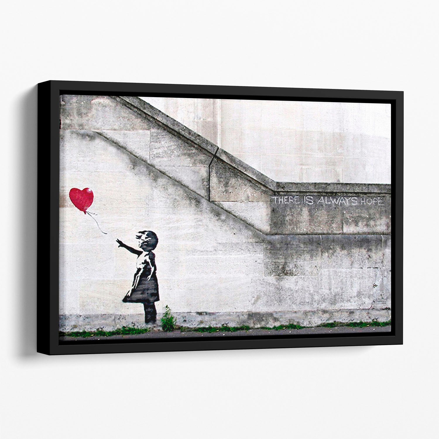 Banksy There is Always Hope Floating Framed Canvas - Canvas Art Rocks - 1