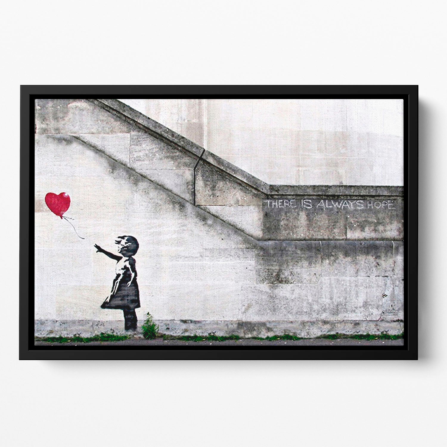 Banksy There is Always Hope Floating Framed Canvas - Canvas Art Rocks - 2