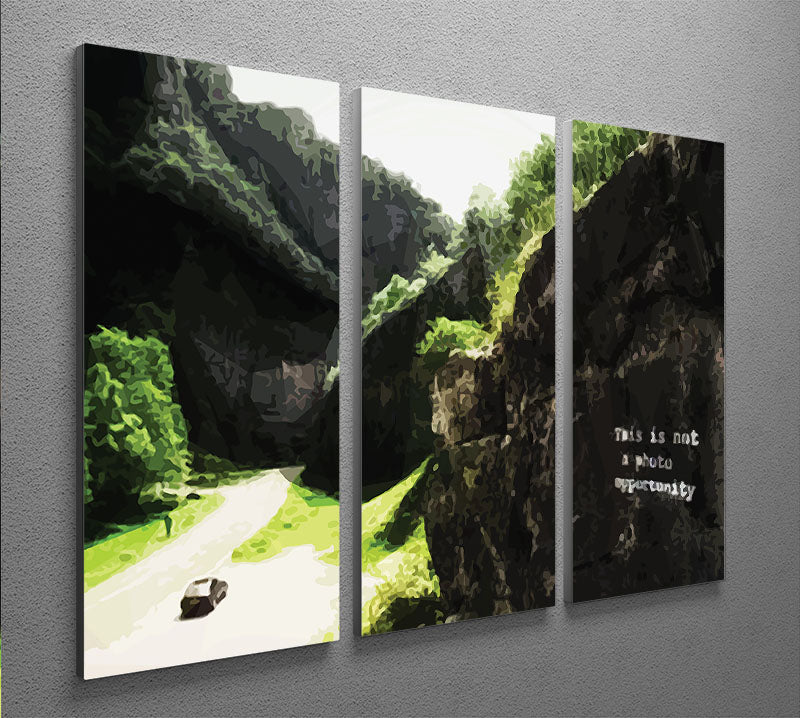 Banksy This is not a Photo Opportunity Cheddar Gorge Somerset 3 Split Panel Canvas Print - Canvas Art Rocks - 2
