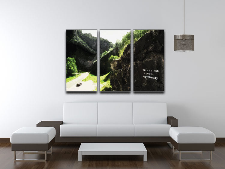 Banksy This is not a Photo Opportunity Cheddar Gorge Somerset 3 Split Panel Canvas Print - Canvas Art Rocks - 3