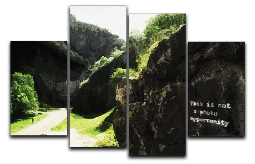 Banksy This is not a Photo Opportunity Cheddar Gorge Somerset 4 Split Panel Canvas - Canvas Art Rocks - 1