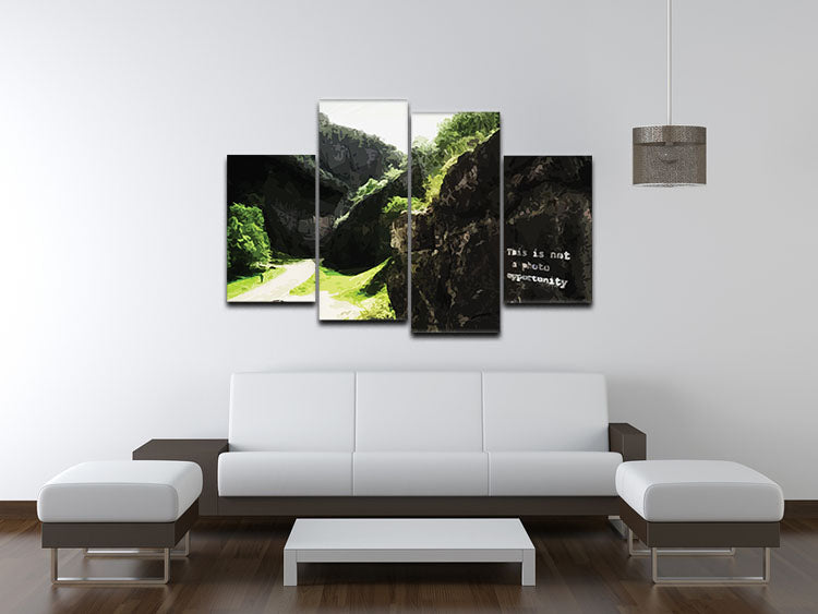Banksy This is not a Photo Opportunity Cheddar Gorge Somerset 4 Split Panel Canvas - Canvas Art Rocks - 3
