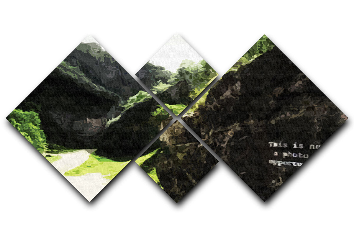 Banksy This is not a Photo Opportunity Cheddar Gorge Somerset 4 Square Multi Panel Canvas - Canvas Art Rocks - 1